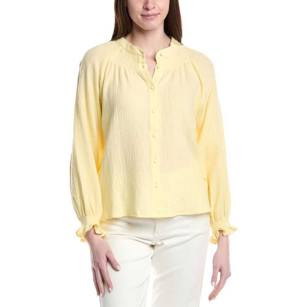 Anna Kay Womens Indiana Gauze Shirt, Yellow